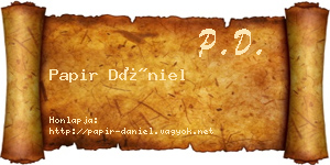 Papir Dániel névjegykártya